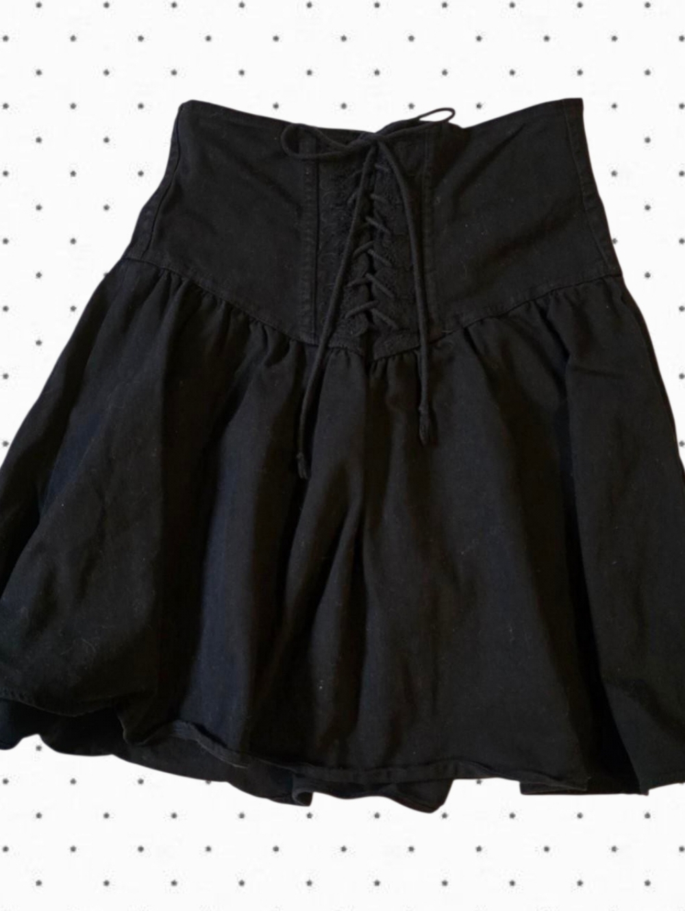 EZ LA 100% cotton Black lace up corseted lace up skirt - Picture 1 of 4